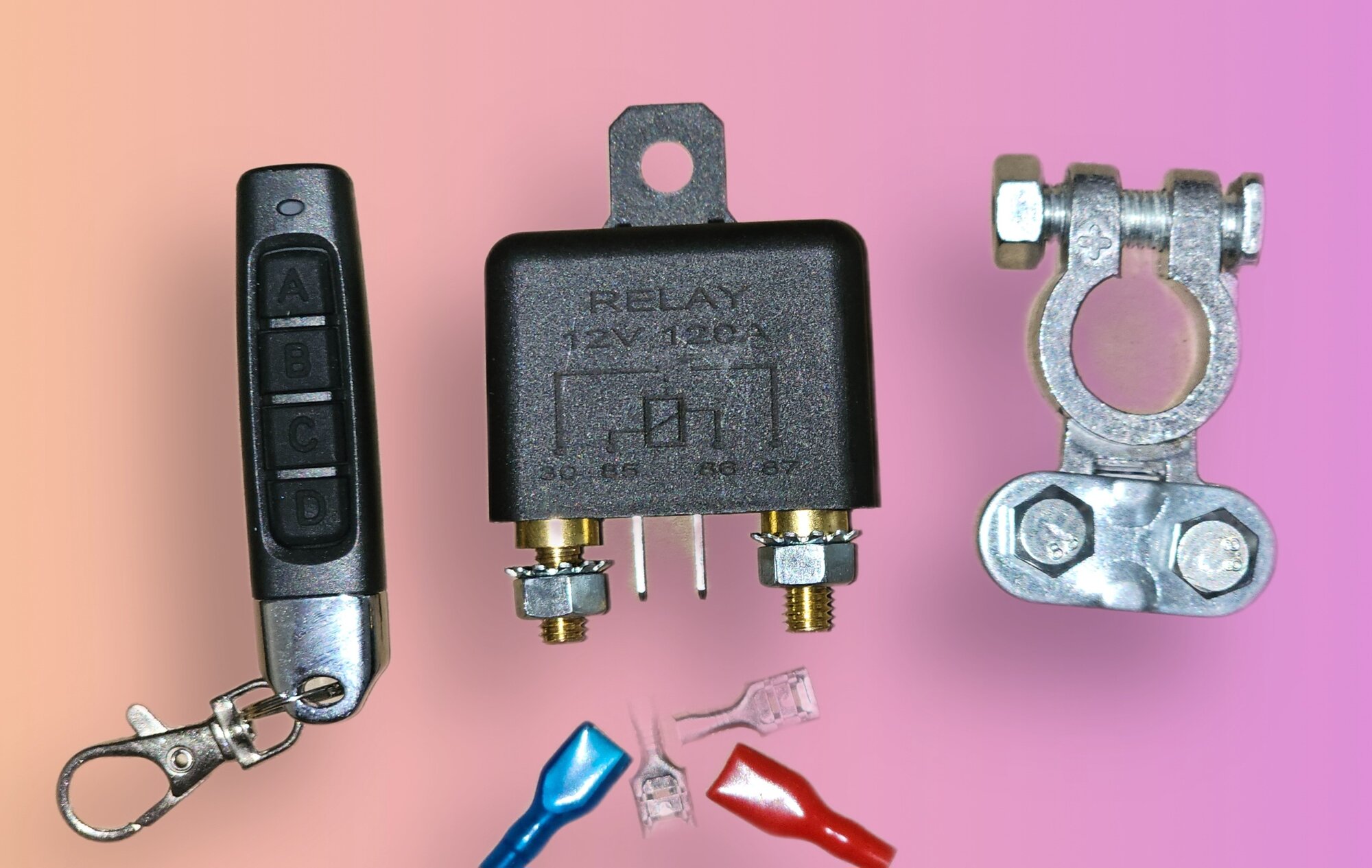 фото Реле отключения автомобильного аккумулятора дистанционное управление 12в 120А