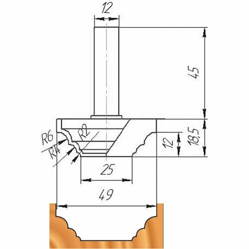 Фреза МебельДрев ФК 0485 rexant 34 0485