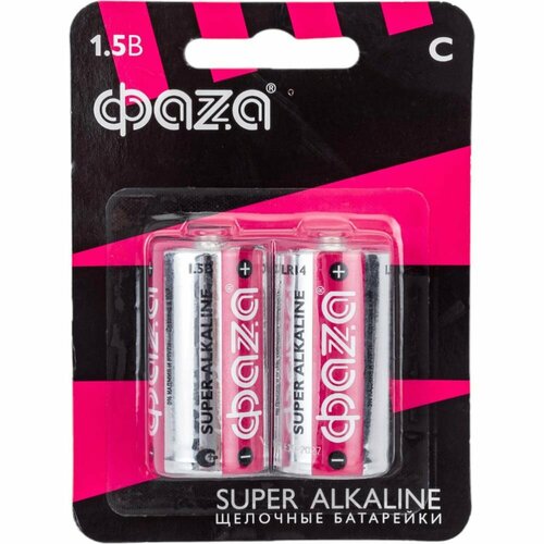 Алкалиновая батарейка ФАZА LR14 Super Alkaline BL-2 батарейка duracell alkaline mn1400 lr14 с [bl 2] уп 2 шт