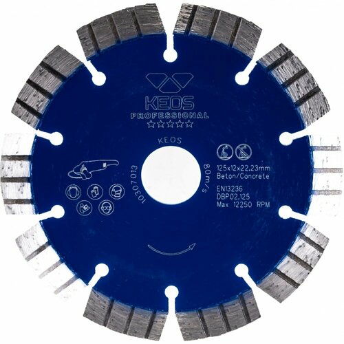 Сегментный алмазный диск по бетону KEOS Professional диск алмазный сегментный по бетону standard тип в 150х7х22 23 мастералмаз 10501412