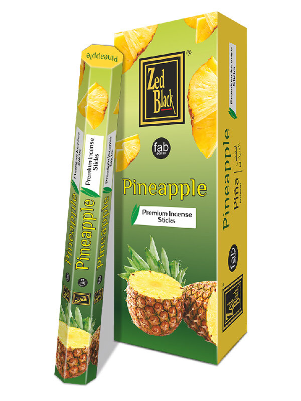 PINEAPPLE fab series Premium Incense Sticks, Zed Black (ананас премиум благовония палочки, Зед Блэк), уп. 20 палочек.