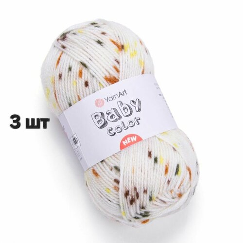 Пряжа YarnArt Baby color Молочно-оранжевый (206) 3 мотка 50 г/150 м (100% акрил) ярнарт беби колор