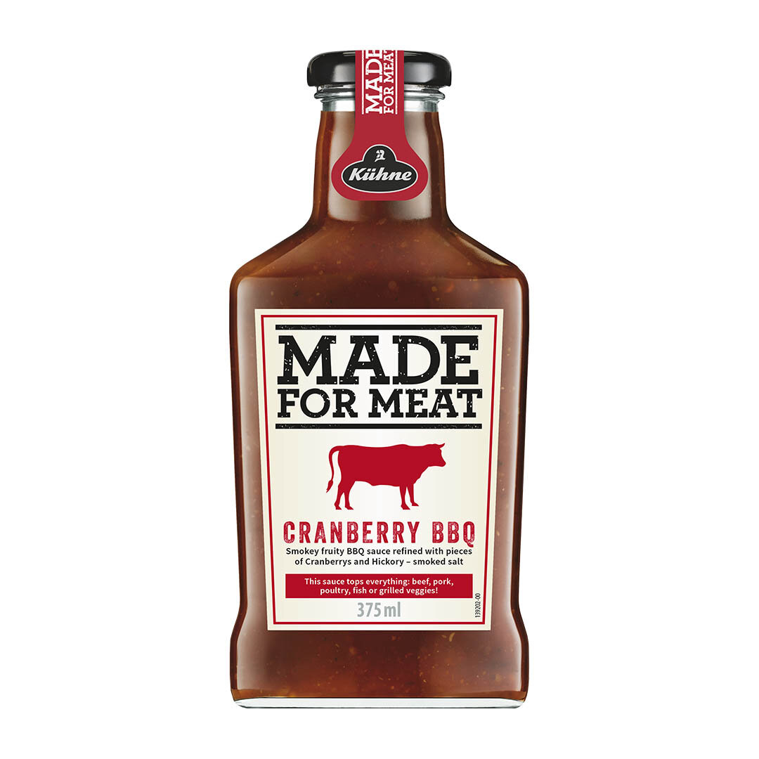 Соус томатный Kuhne Made for Meat Cranberry BBQ барбекю с клюквой, 375мл