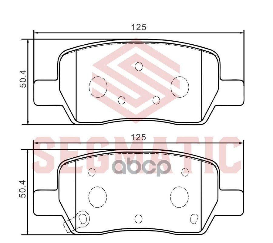 Колодка торм диск зад HYUNDAI SANTA FE IV 20- KIA SORENTO IV 20-, CARNIVAL IV 21- [125*50.4*15.7] SEGMATIC арт. SGBP2735