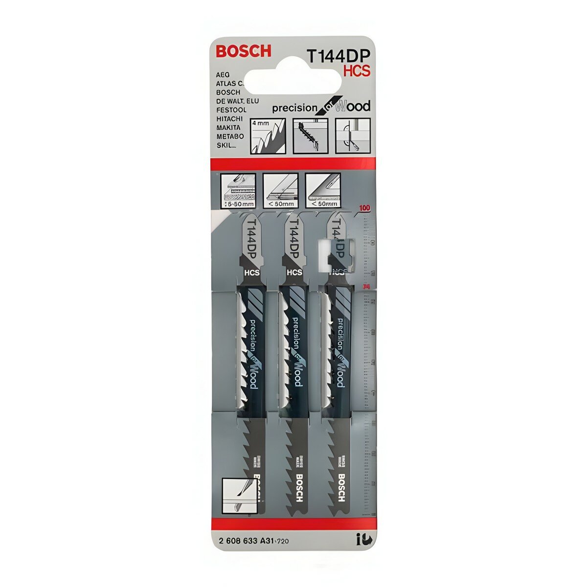 Полотно пильное T 144 DP Precision for Wood (3 шт.) BOSCH 2608633A31