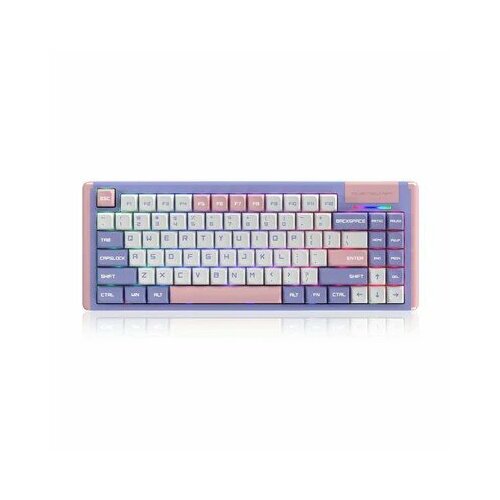 Dustsilver Purple Pink Lilac 75 Percent Cute Kawaii Mechanical Keyboard, лиловый / беспроводная клавиатура