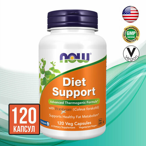 бад для коррекции фигуры now diet support l карнитин витамины в6 в3 в5 йод в капсулах 120 шт NOW Diet Support, 120 капсул