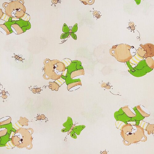 Ткань для шитья хлопок, 1 Метр ткани, Бязь плательная 120 гр/м2, Отрез - 150х500 см, № 1332/6 За медом цвет бежевый