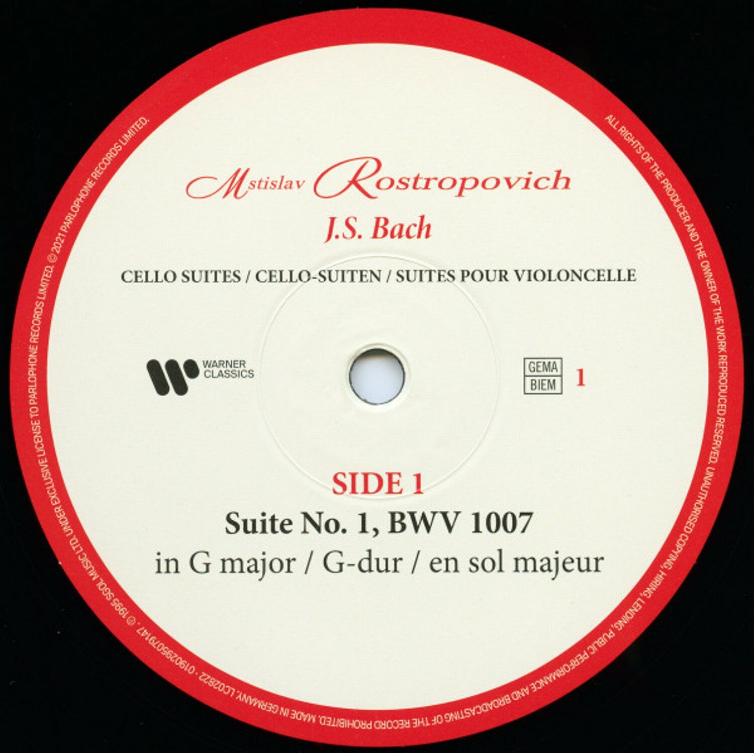 Mstislav Rostropovich Mstislav Rostropovich - J.s. Bach: Cello Suites (180 Gr, 4 LP) Warner Music Classic - фото №12