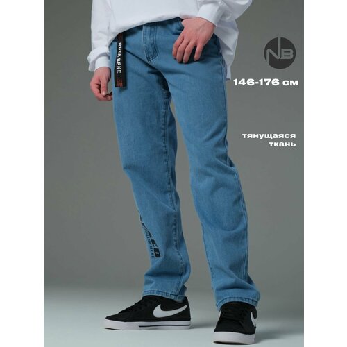 Джинсы Nota Bene, размер 158-164, голубой, синий джинсы nota bene размер 158 164 серый
