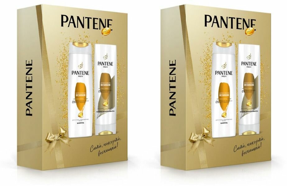 Pantene Pro-V Подарочный набор: Шампунь 400мл + Бальзам-ополаскиватель Интенсивное восстановление, 360мл, 2 уп