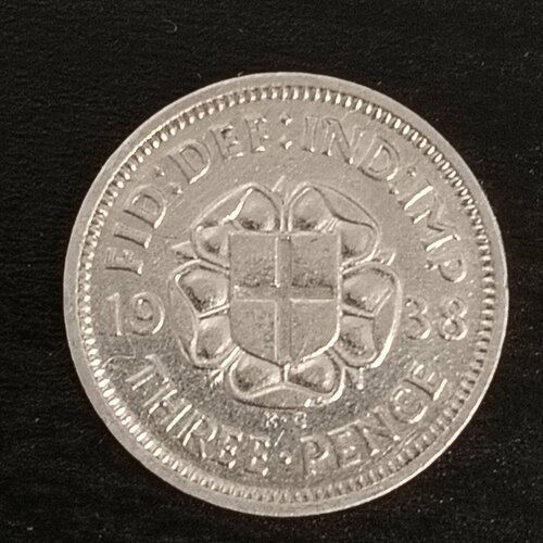 Монета 3 пенса 1938 год, Великобритания UNC