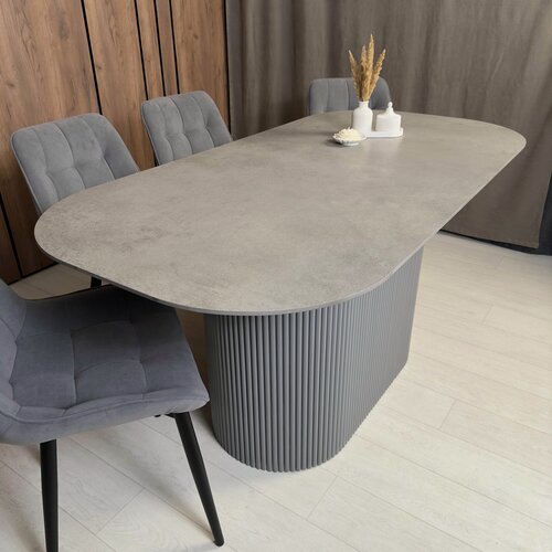 Изображение товара Стол Mesa Design Tuberia, керамогранит, серый, 120 см x 80 см