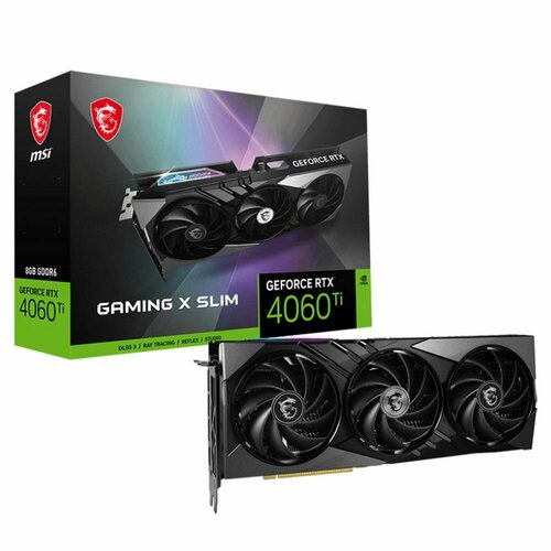 MSI Видеокарта MSI RTX4060Ti GAMING X SLIM 8GB GDDR6 128-bit DPx3 HDMI 3FAN RTL GeForce RTX 4060 Ti GAMING X SLIM 8G 5533000₽