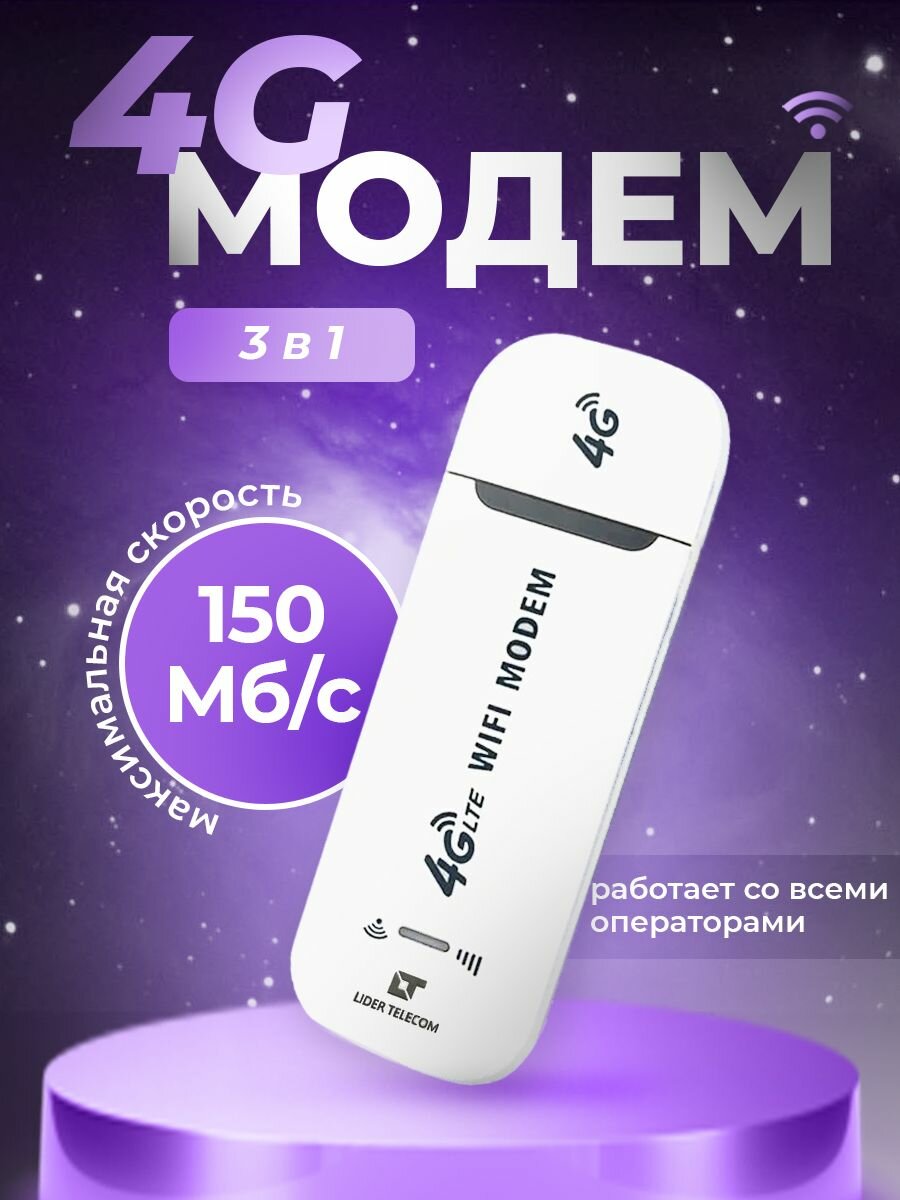 Беспроводной модем 3G 4G LTE usb + WI-FI роутер