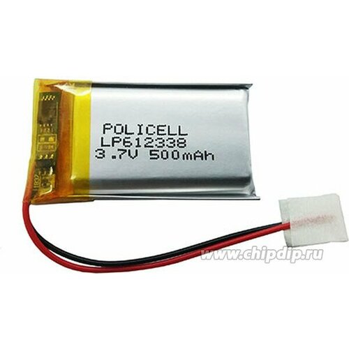 LP612338-PCM Аккумулятор литий-полимерный Li-Pol 500мАч 37В с защитой PoliCell 1664₽