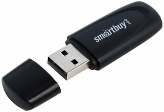 Флешка Smartbuy 4GB2SCK, 4 Гб, USB2.0, чт до 15 Мб/с, зап до 12 Мб/с, черная