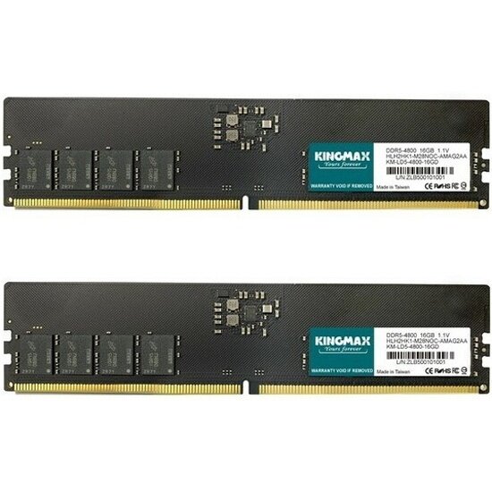 Оперативная память Kingmax DDR5 32Gb (2x16Gb) 4800MHz pc-34800 CL40 (KM-LD5-4800-32GD)