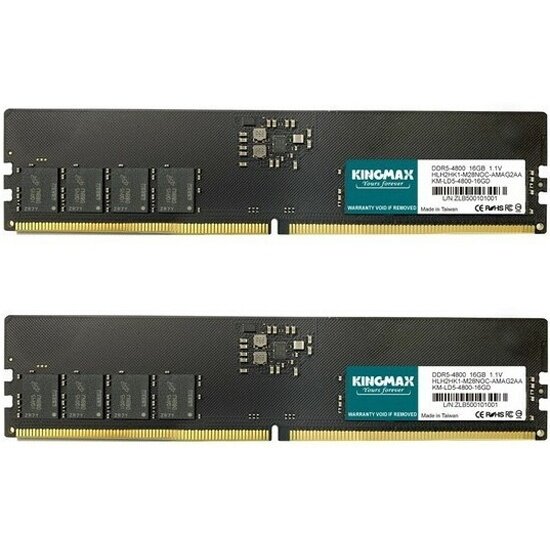 Модуль памяти DDR5 32GB (2*16GB) Kingmax PC5-38400, 4800MHz, CL40, 1.1V, RTL - фото №3