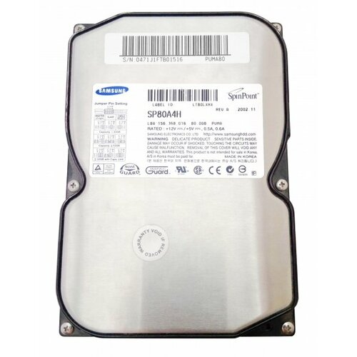 Жесткий диск Samsung SP80A4H 80GB 7200 IDE 35 HDD 3965₽