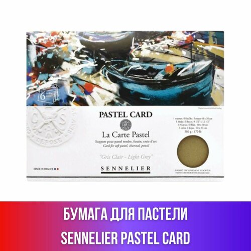 Альбом для рисования Sennelier Pastel Card 30х40 см 6 листов в цвете Light Grey 6290₽