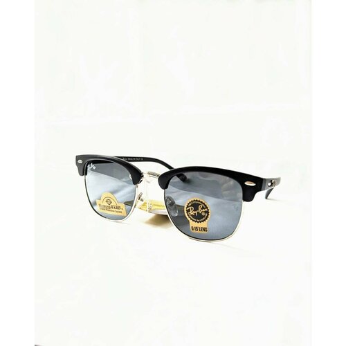 Солнцезащитные очки Ray-Ban 3016 Clubmaste rbnew, черный, золотой солнцезащитные очки ray ban вайфареры оправа пластик зеркальные зеленый