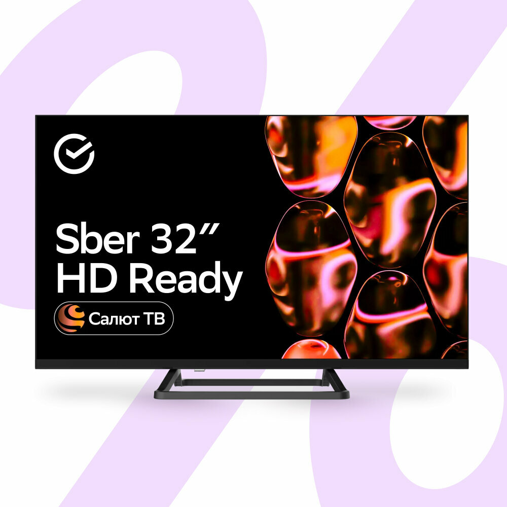 32" Телевизор HD Smart Sber SDX-32H2128, Black