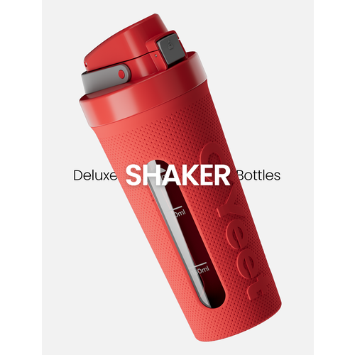 Шейкер O'Yeet Shaker Bottle, нержавеющая сталь, силиконовая вставка, красный, 700мл