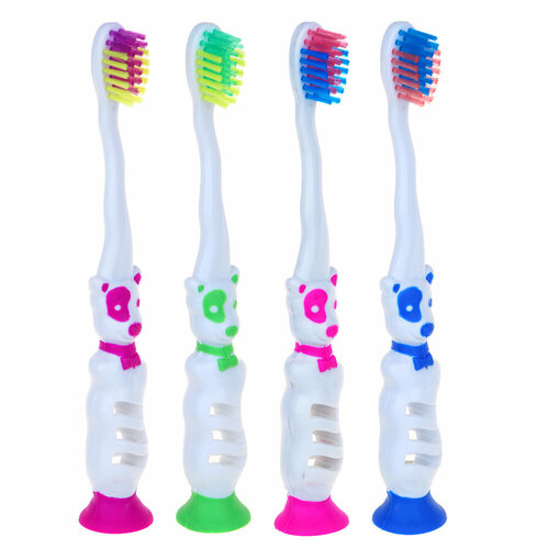 PROWAY Зубная щетка детская Друг, пластик, резина, мягкая жесткость, индекс 3, степень G<6, 12 штук
