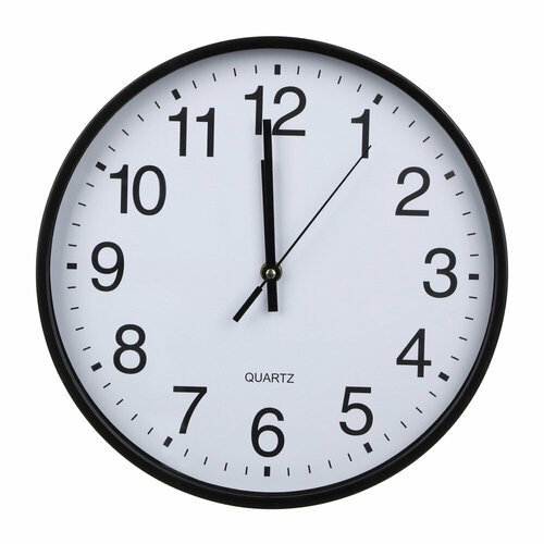 LADECOR CHRONO Часы настенные круглые, пластик, d30 см, 1xAA, арт.06-21 черный