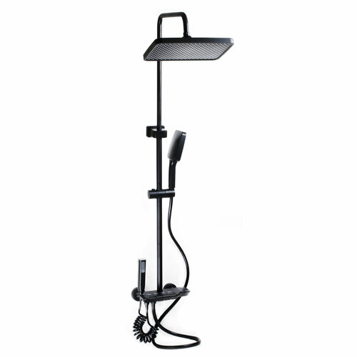 Душевая система SANTREK AQUA-1290 PRESTIGE (SAP-1290) шар. d-28 с верхним душем, смесителем, гигиен лейкой (черный)