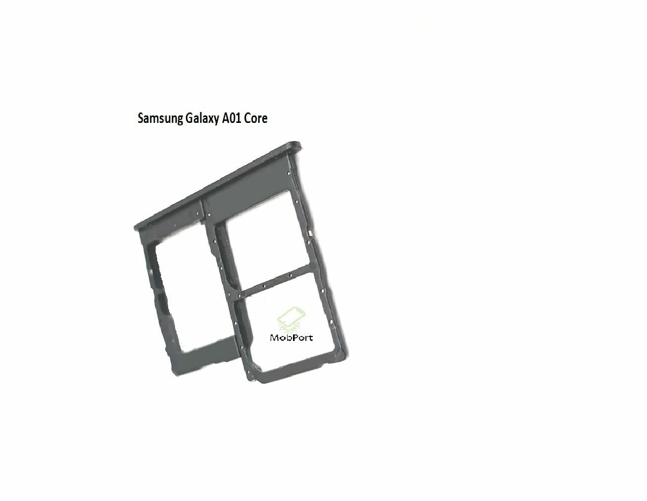 Держатель SIM для Samsung Galaxy A01 Core (A013F), Черный (Сим Лоток) — фото 1