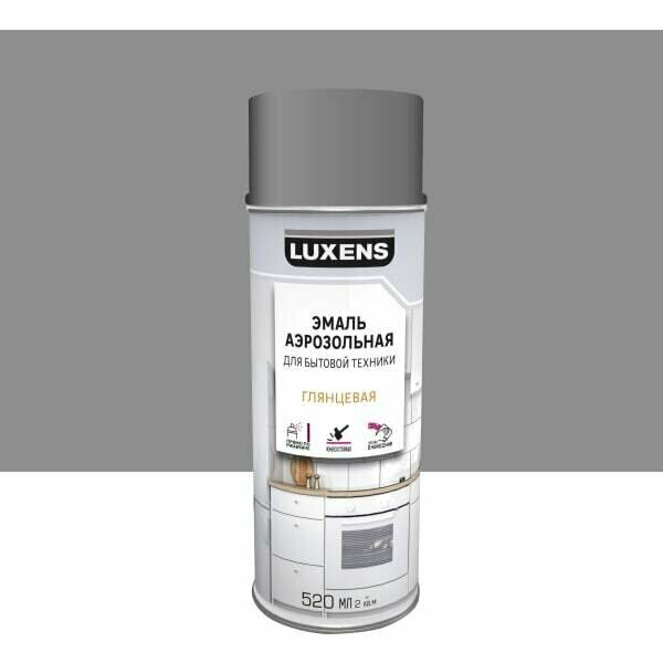 Эмаль аэрозольная для бытовой техники Luxens 520 мл цвет глянцевый серебро