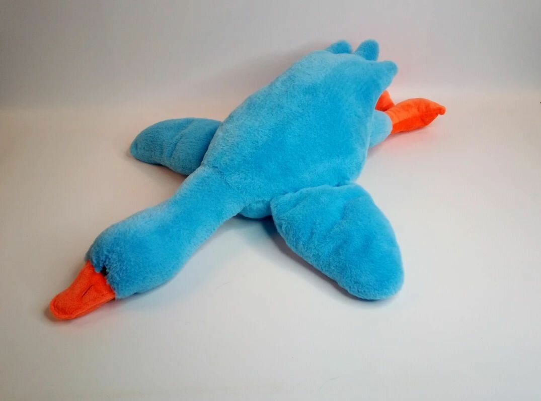 фото Мягкая Игрушка Подушка Гусь Обнимусь голубой 50