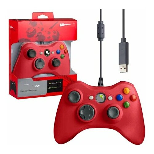 Контроллер XBOX 360 проводной красный 1400₽