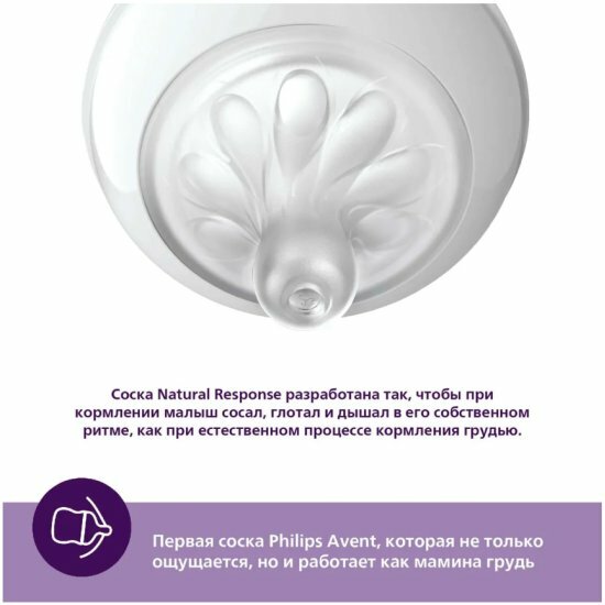 Соска для кормления Philips Avent SCY965/02 NATURAL Response Т5 с быстрым потоком от 6 мес 2 шт — фото 1