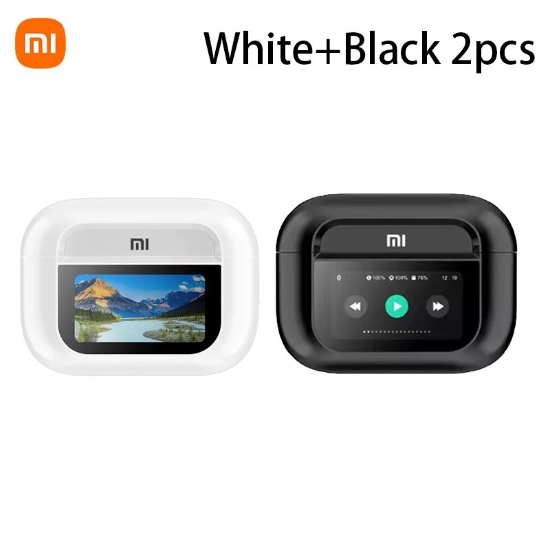 Xiaomi A8 Pro Беспроводные Bluetooth-наушники Наушники с шумоподавлением TWS Спортивные наушники с сенсорным экраном Игровая гарнитура, White-Black 2pcs