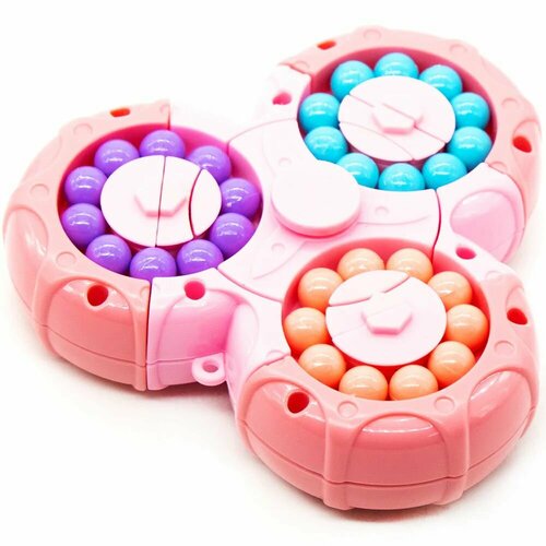 Шаробол Треугольный/ Спиннер Кольца Пятнашки / Розовый цвет