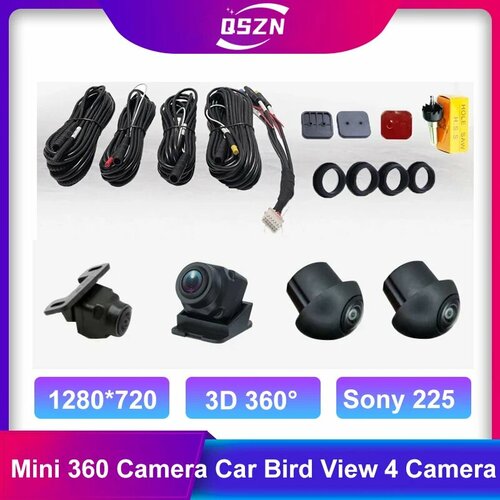Ночная версия AHD 7201280 SONY 225 360 камера 4 3D Водонепроницаемая мини Автомобильная камера заднеголевогоправогопереднего вида Универсальная парковка 3D 360 4 Camera 6271₽