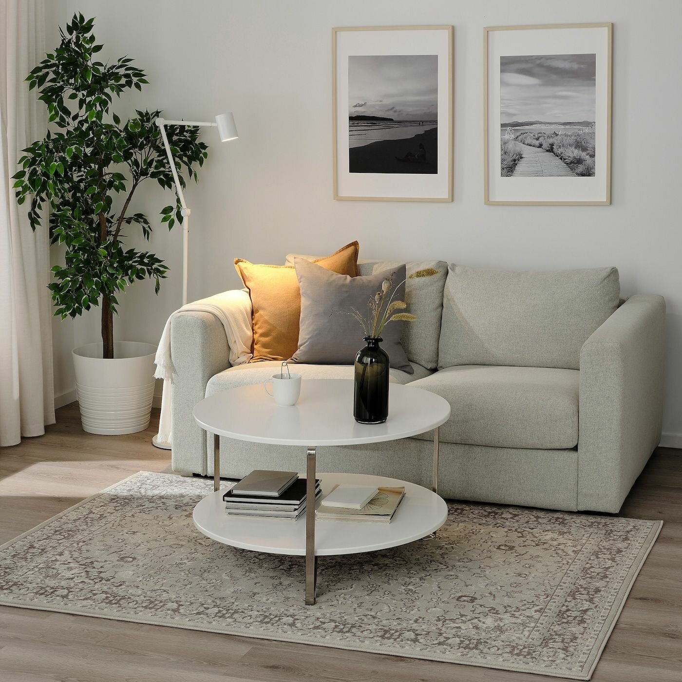 Ковер с коротким ворсом IKEA VEDBAK 205.288.97, 133x195 см, светло-серый — фото 1