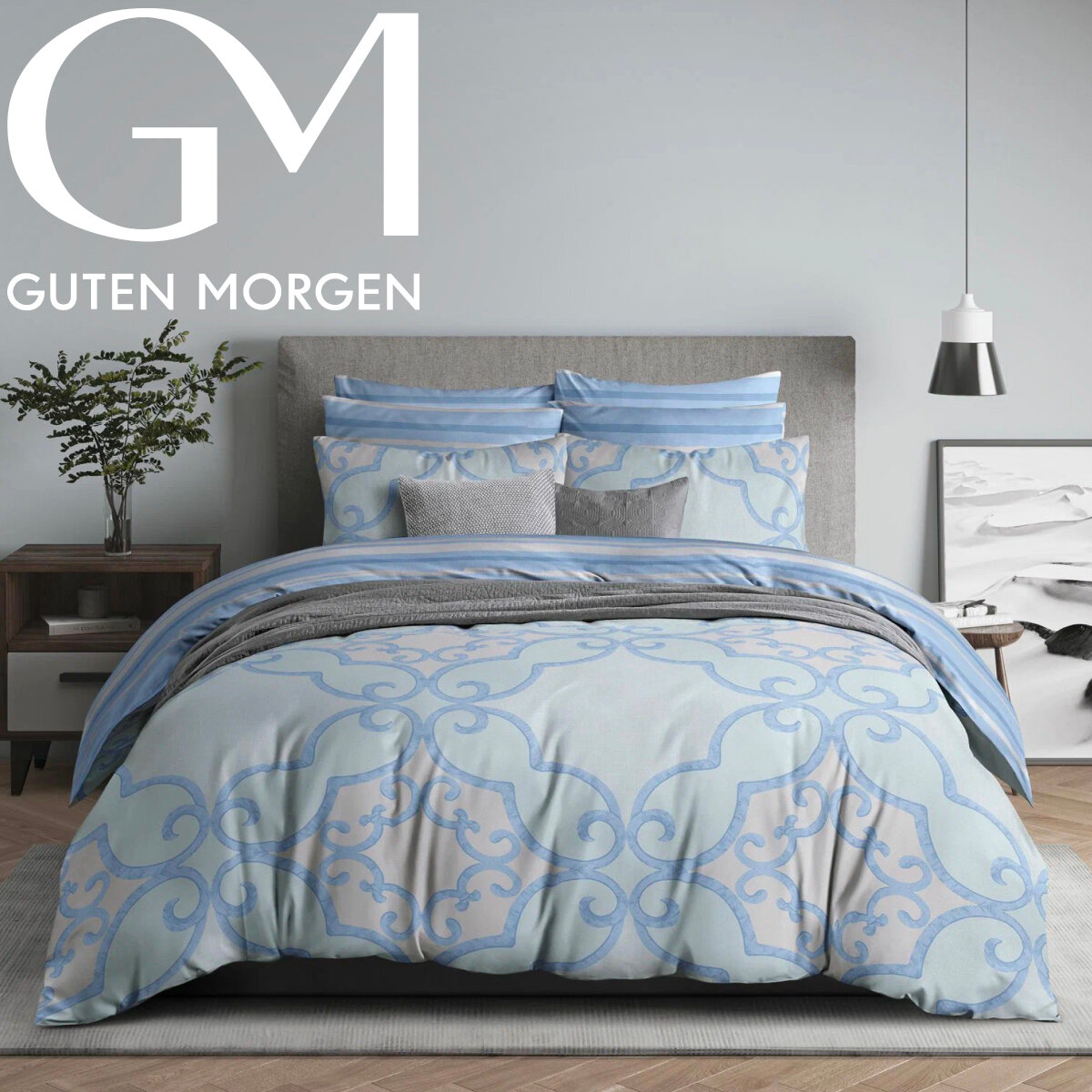 Комплект постельного белья, Guten Morgen, Поплин, 1.5 спальный с нав. 70х70 см