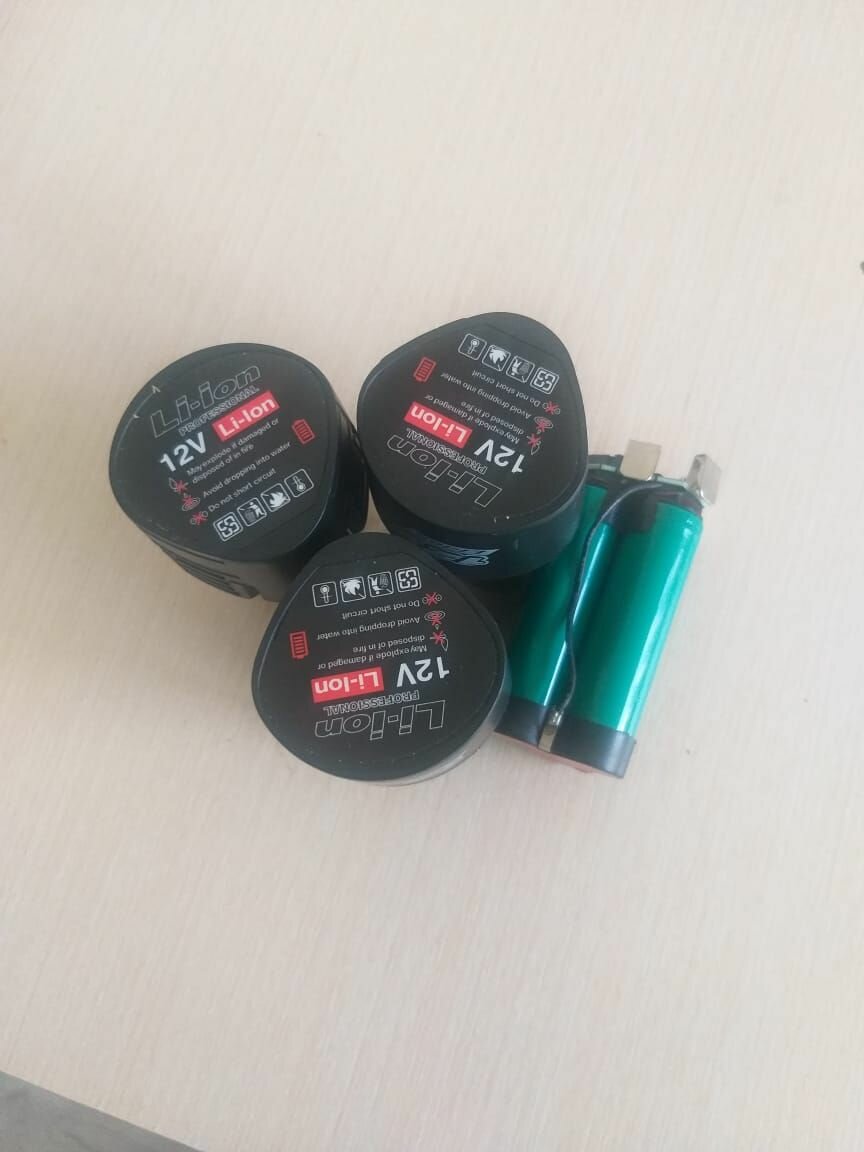 Аккумулятор для шуруповерта 12V, АКБ 2000 Ah Li-ion, Количество в упаковке, шт. 4