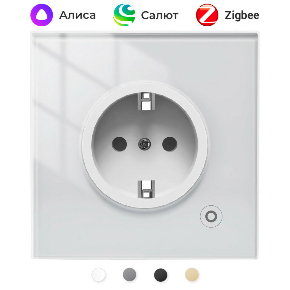 Умная встраиваемая Zigbee розетка Moes  модели ZK-EU белая
