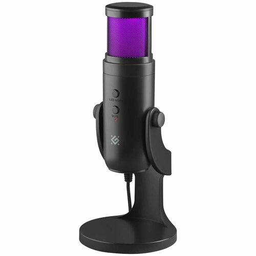 Микрофон Defender Galactar GMC 250 игровой стрим подсветка USB чёрный 138000₽