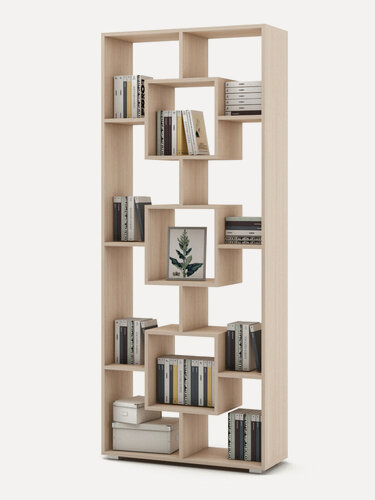 Изображение товара Стеллаж деревянный для книг, документов и игрушек Квадро 1, ЛДСП, 78,2x28х190,2 см, 11 полок, современный дизайн