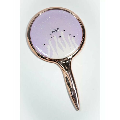 Зеркало косметическое Royal Rose Фламинго с ручкой круглое карманное пластик 451₽