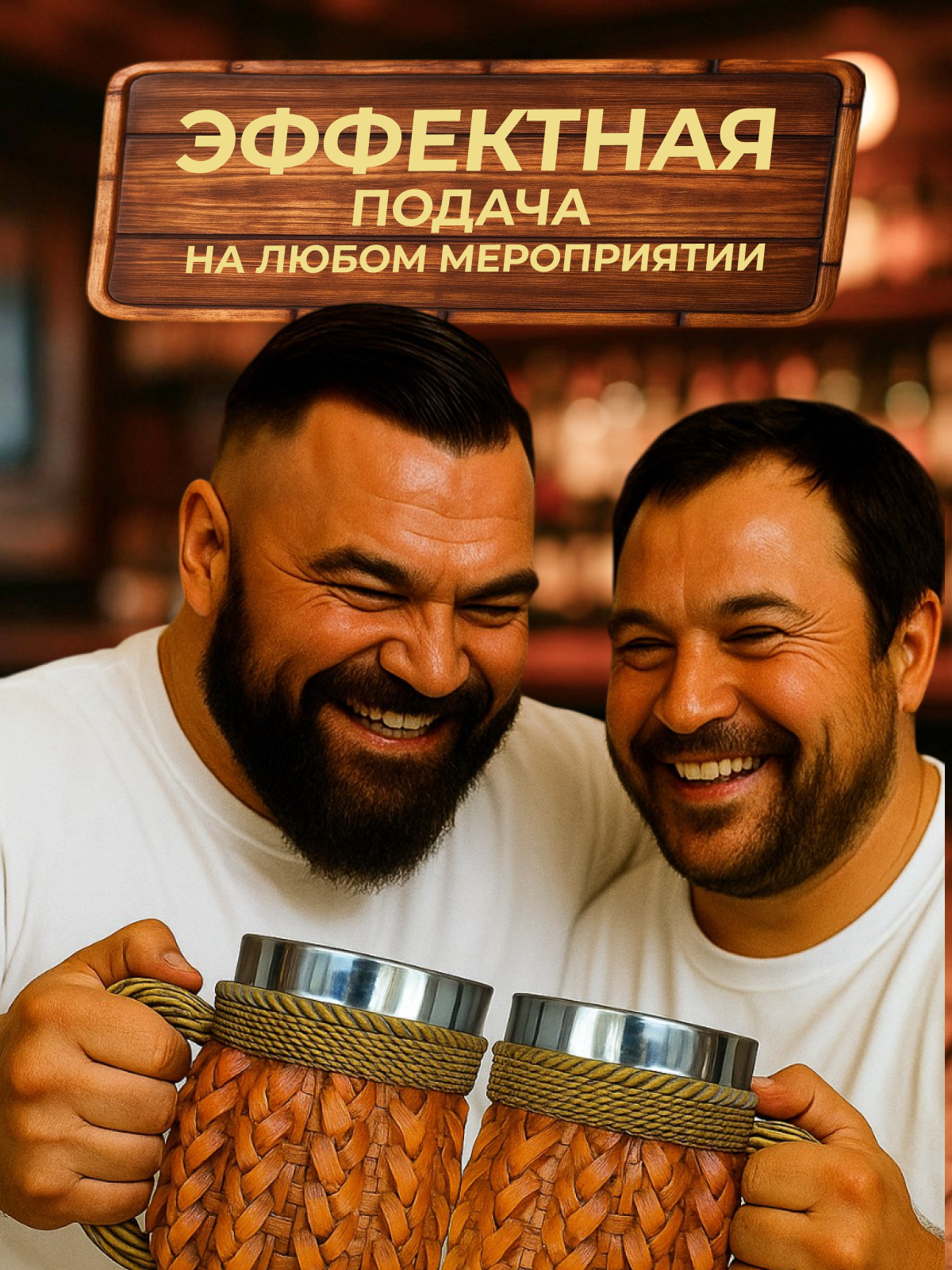 Подарочная кружка для пива Бокал для пива нержавеющая сталь двойные стенки — фото 1