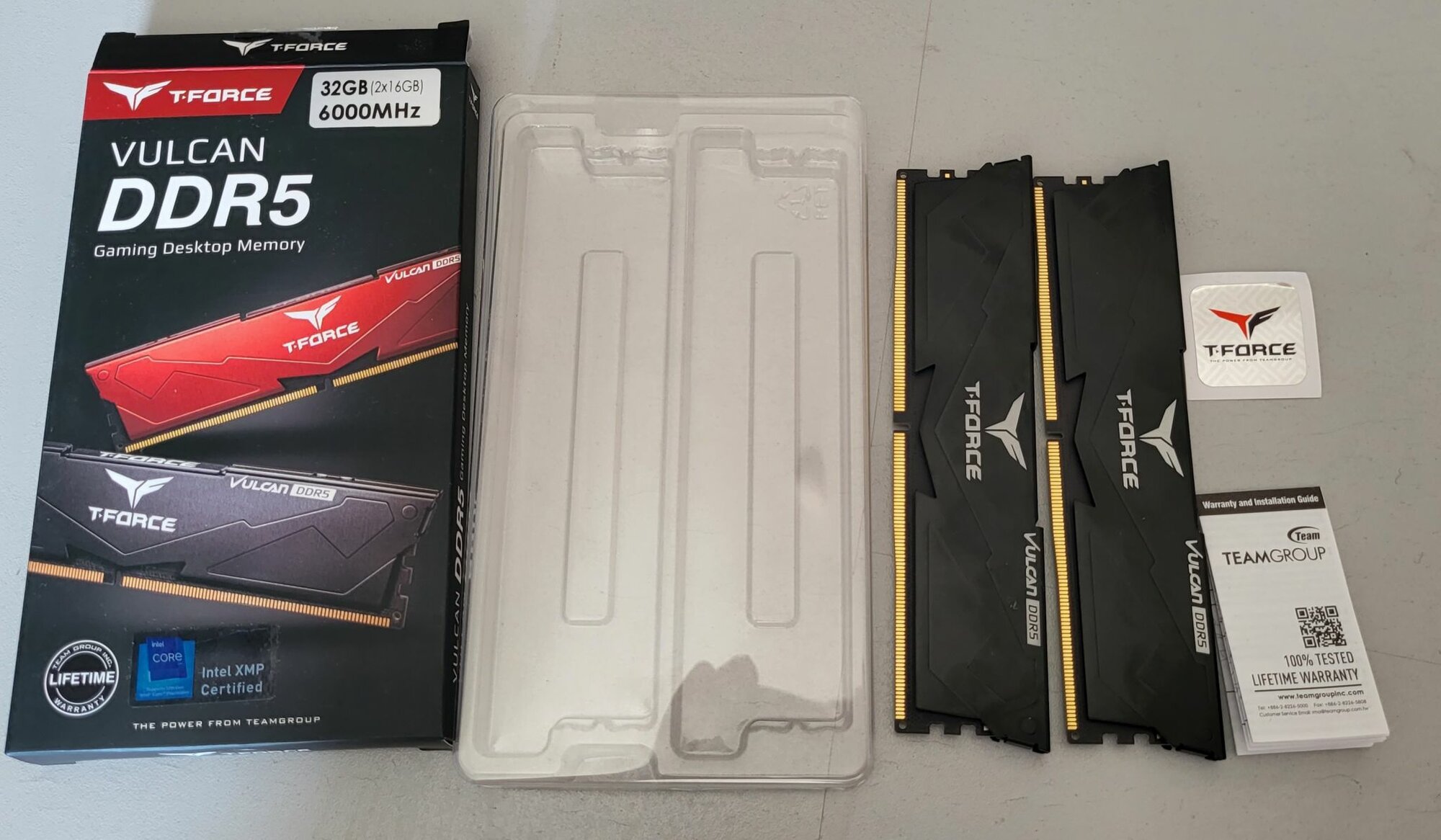 Оперативная память 32Gb DDR5 6000MHz Team T-Force Vulcan (FLBD532G6000HC38ADC01) (2x16Gb KIT)