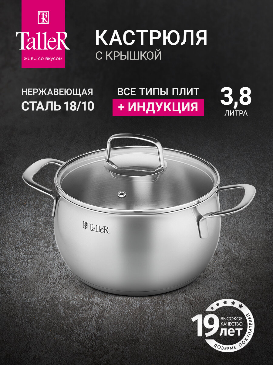 Кастрюля с крышкой TalleR TR-11053 Сфера 38 л для всех типов плит