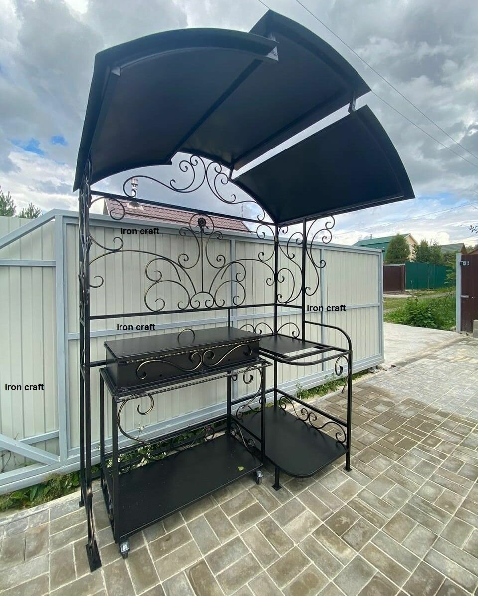 Мангал с крышей навесом 
